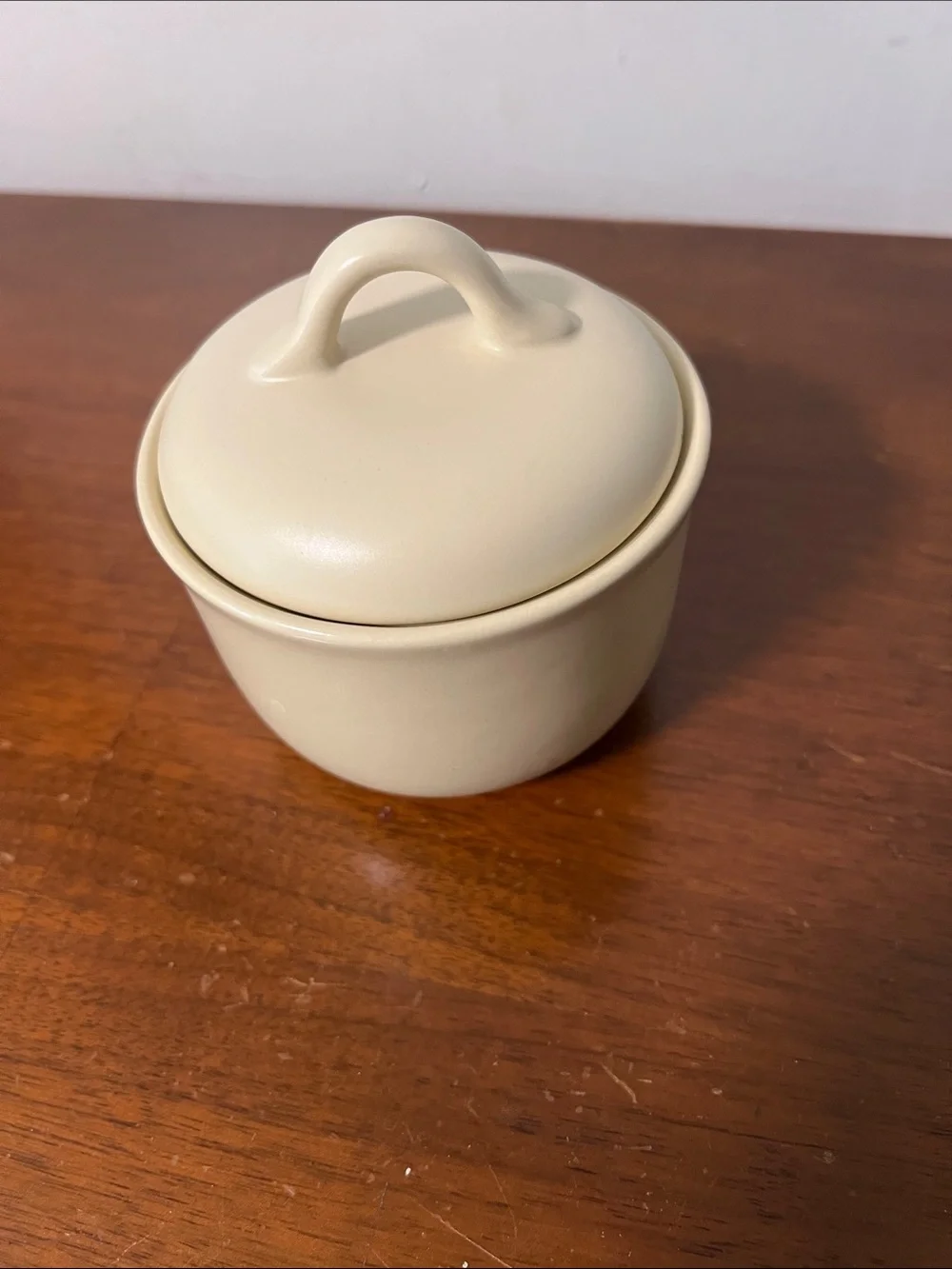 Neutral Cream Ceramic Lidded Sugar Pot